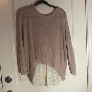 Sweater w/ lace detail